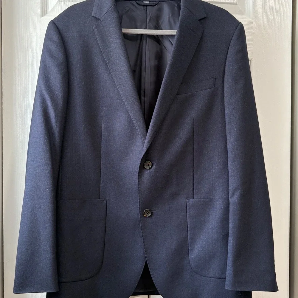 Bonobos Mens Standard Fit Lanificio Comero Wool Blazer Navy Blue 40R